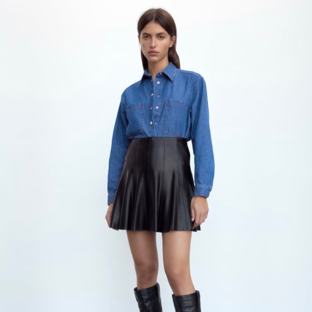 Zara Faux Leather Mini Skirt